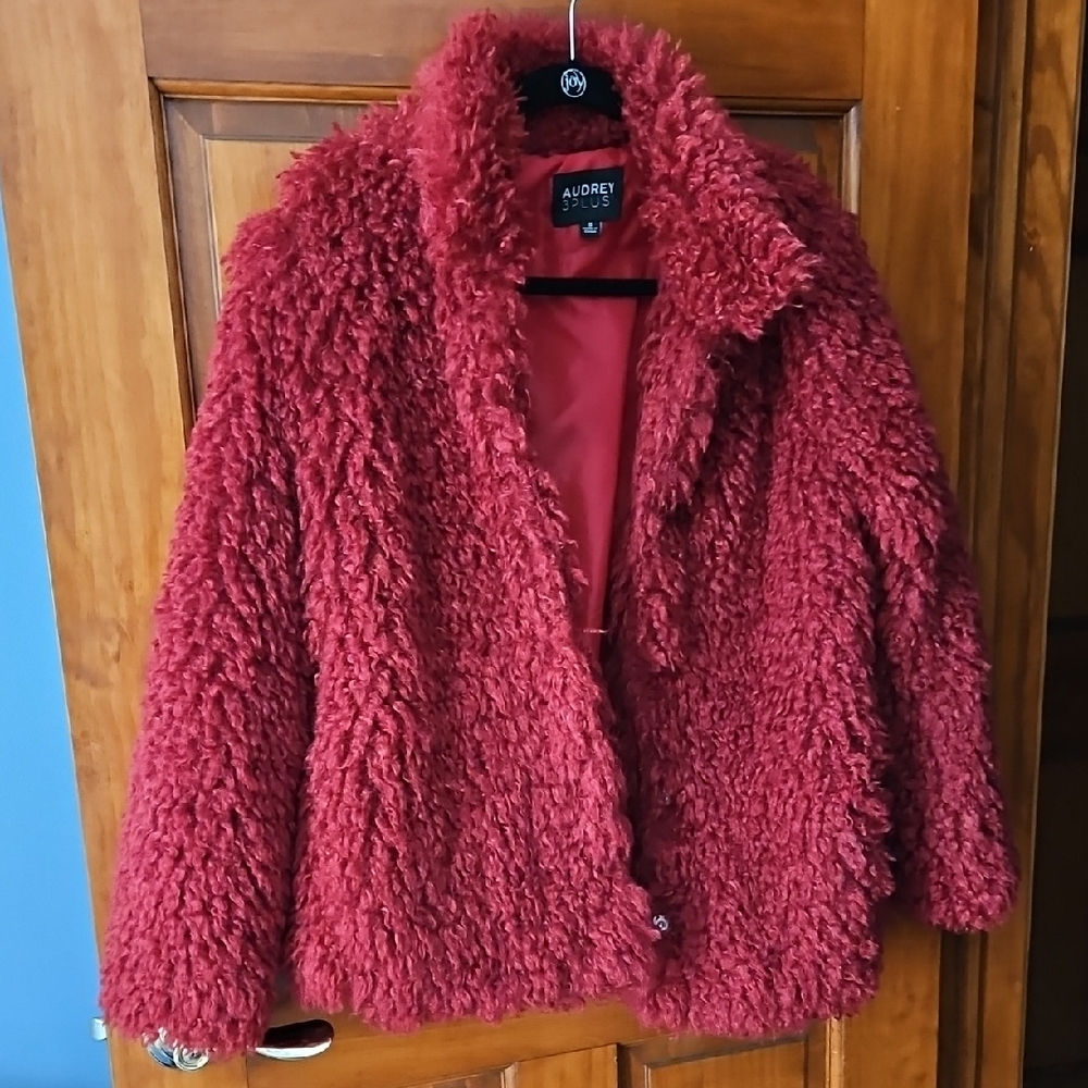 Audrey Red Cozy Teddy Jacket